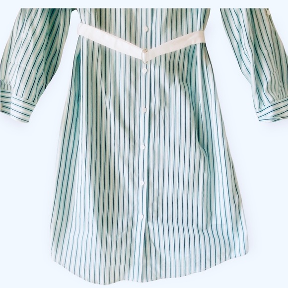 THE LIMITED Womens Calm Sea Convertible Sleeve Stripe Shirt Dress Stretch Cotton - Picture 15 of 16